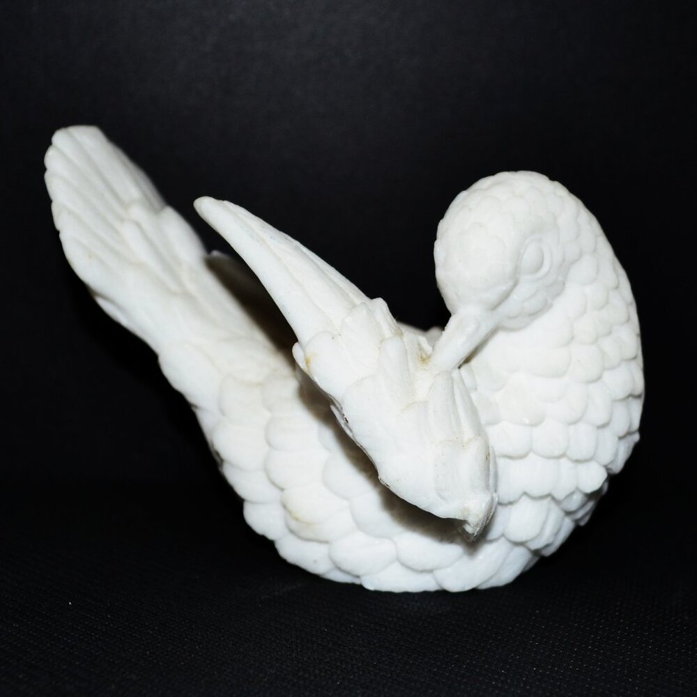 Vintage A. Santini Italian Dove Sculpture Bonded Marble Mid-Century Textured Art